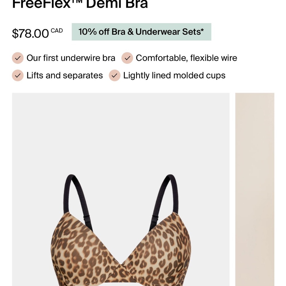 Knix Leopard Print Demi Bra